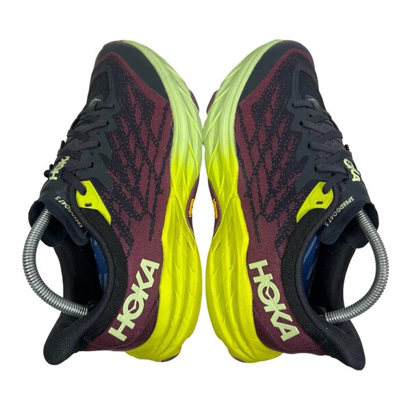 HOKA Womens Speedgoat 5 sz 9.5 B Maroon Black Trail Running Shoes Sneakers - Picture 3 of 10